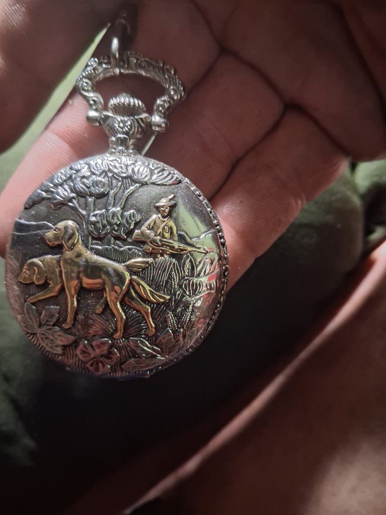 Milan hunter themed pocket watch with japanese movement