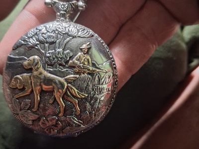 Milan hunter themed pocket watch with japanese movement