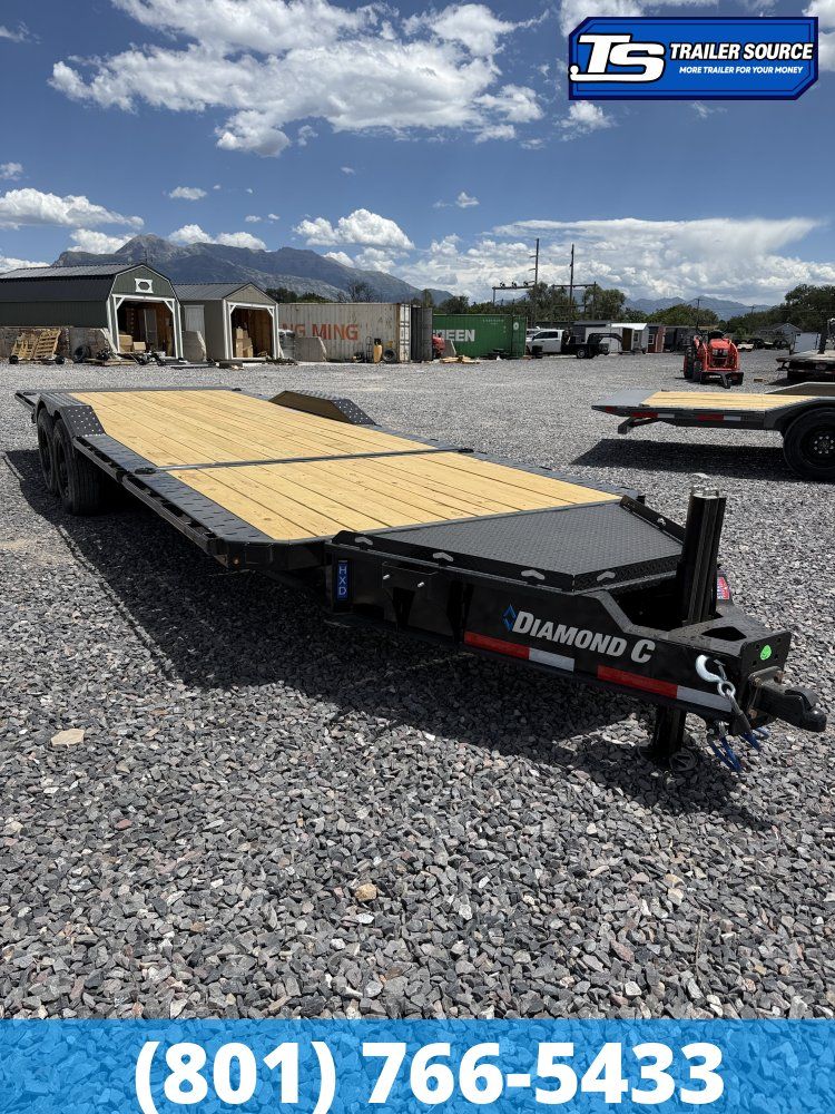 8.5x24 Diamond C HXD 210 Wide Body w/ Drive Over Fenders Tilt Trailer - 23K GVWR - Hydraulic Jack(s), Pro Tilt