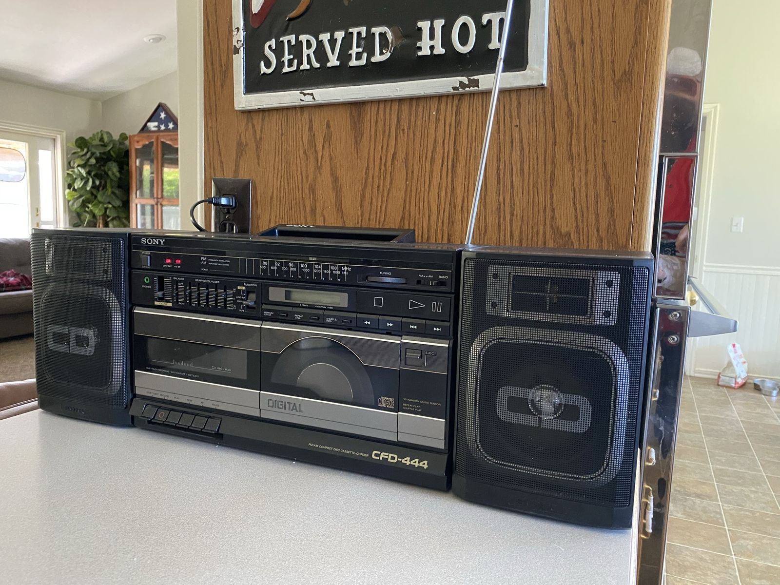 Sony CFD-444 FM/AM/CD/Cassette Boombox - Vintage Portable Stereo System with Digital Tuner