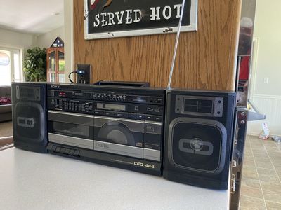 Sony CFD-444 FM/AM/CD/Cassette Boombox - Vintage Portable Stereo System with Digital Tuner