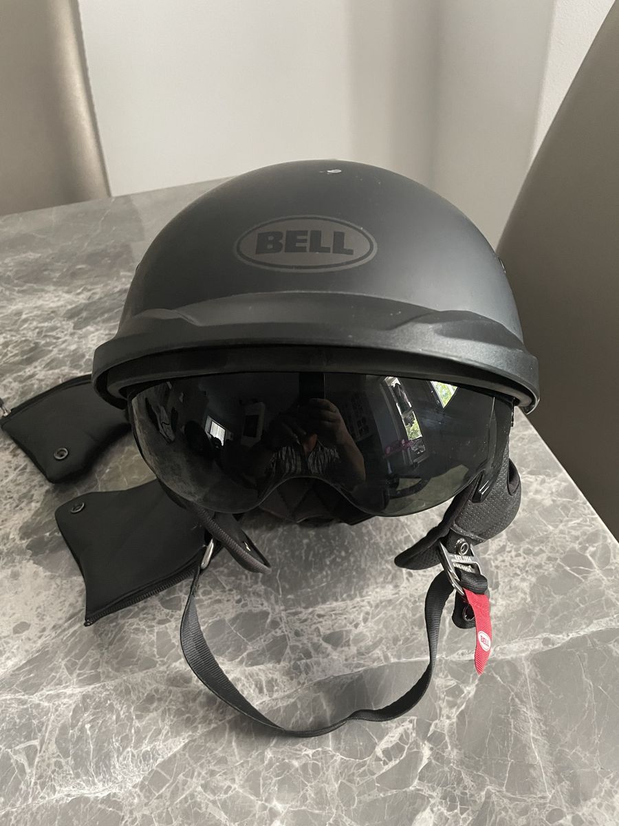 Bell Pit Boss Half Helmet Matte Black with Retractable Sun Shield