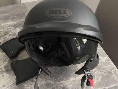 Bell Pit Boss Half Helmet Matte Black with Retractable Sun Shield