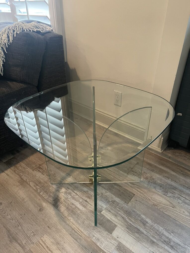 Vintage Italian PostMod Sculptural Glass End Table