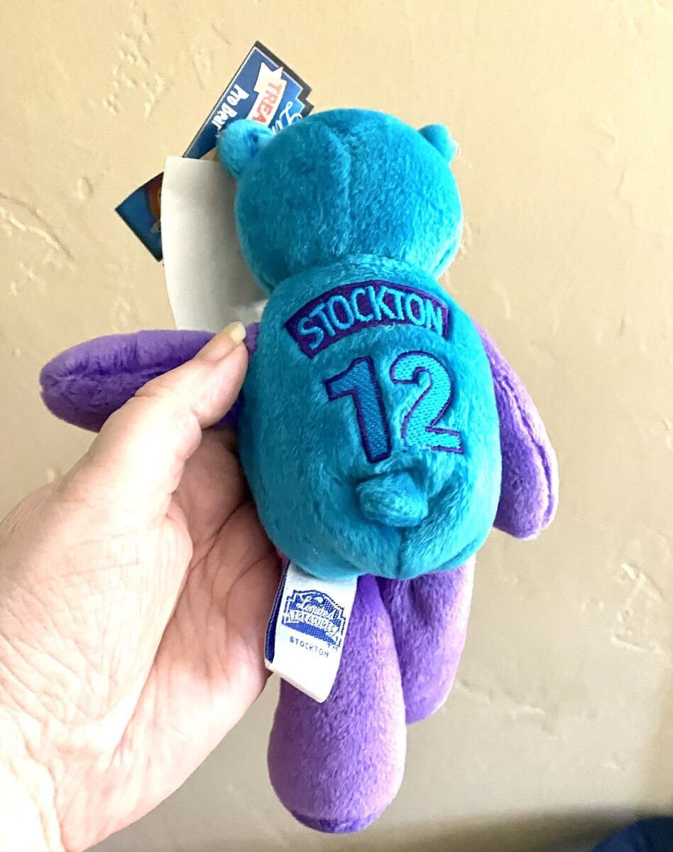 LIKE NEW - VINTAGE 1999 John Stockton #12 Collectable UTAH Jazz Bear - The Condition Is Pristine- Tags Attached