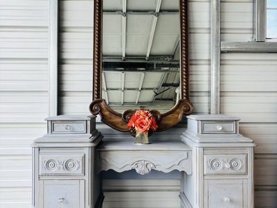 Antique vanity & mirror