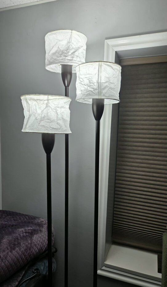 3 Light Torchiere with Bronze Finish Brand New
