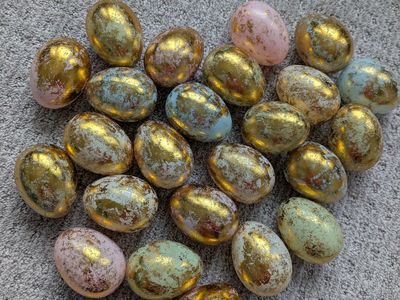 Set of 24 Gold Speckle Pastel Easter Egg Decorations
