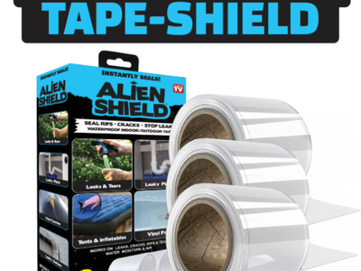 Alien Shield Waterproof Tape-Shield, 3 Rolls, 4 Inches x 5 Feet, Instantly Seals Leaks & Rips-Section A