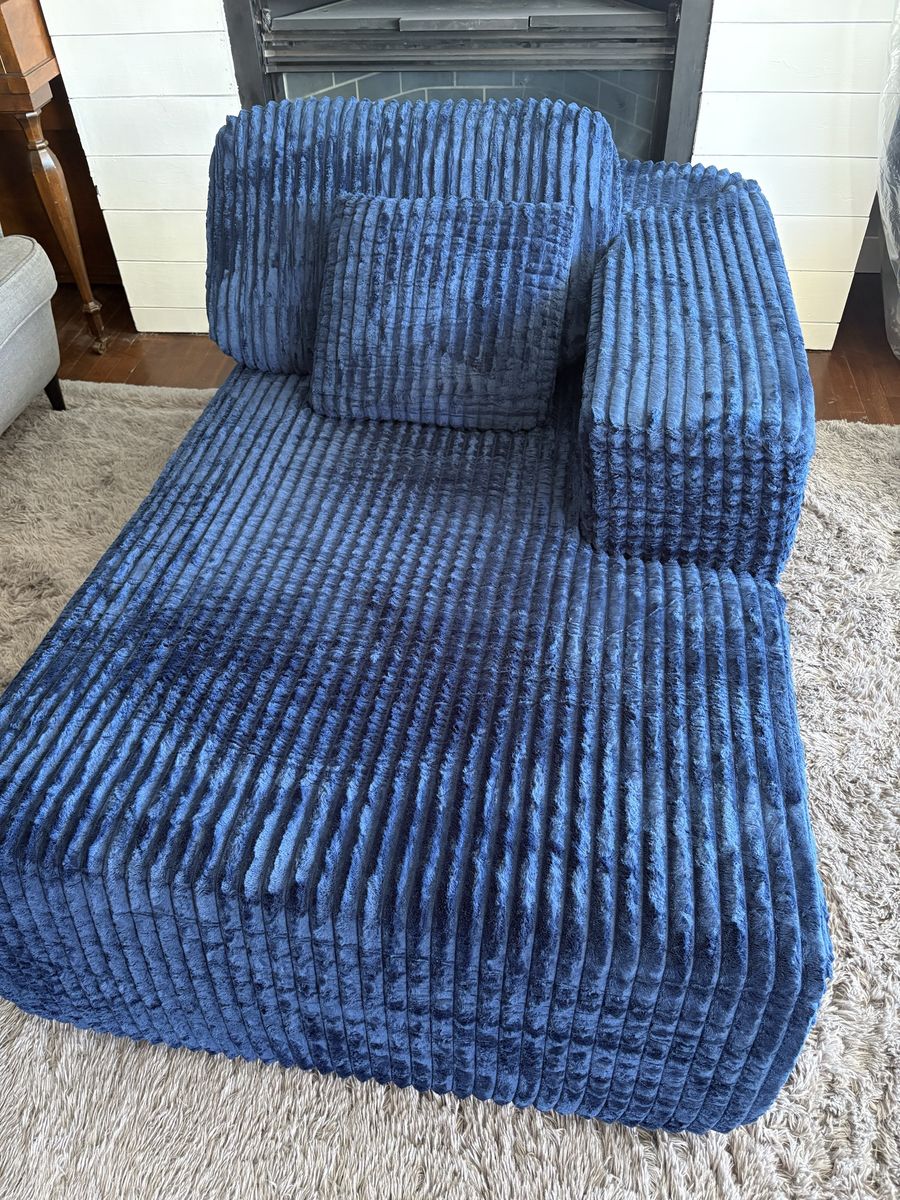 Brand new navy corduroy chaise lounge