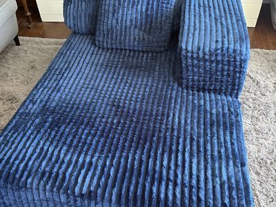 Brand new navy corduroy chaise lounge