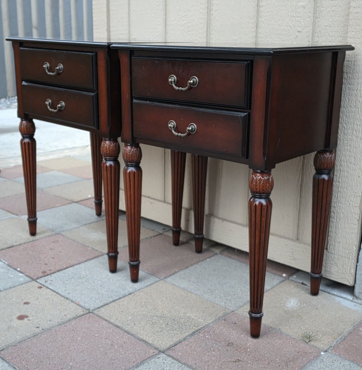 Pair Of 2-Drawer Side Tables/Nightstand By The Bombay Company