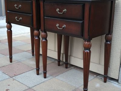 Pair Of 2-Drawer Side Tables/Nightstand By The Bombay Company