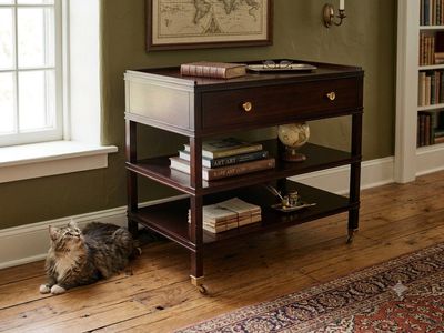 Mahogany Highland House Fagan Bedside Table | Console Table | Kitchen Island on Casters