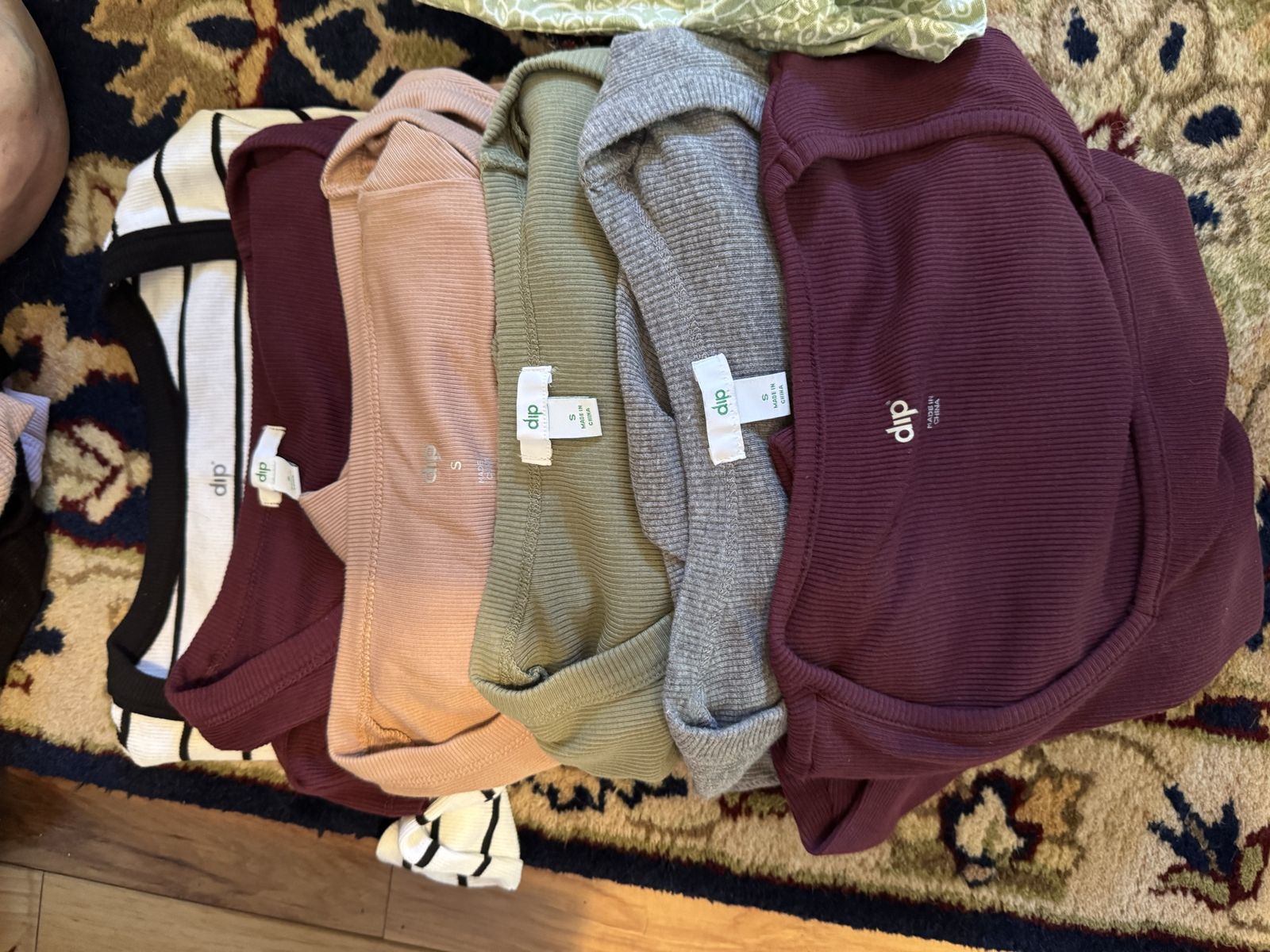 Dip brand Ribbed Square and V Neck Shirts Bundle Size S Assorted