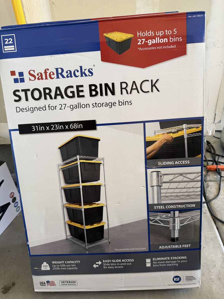 Safe racks storage bin rack - brands new in box