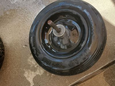 Flat free wheelbarrow tire.$20