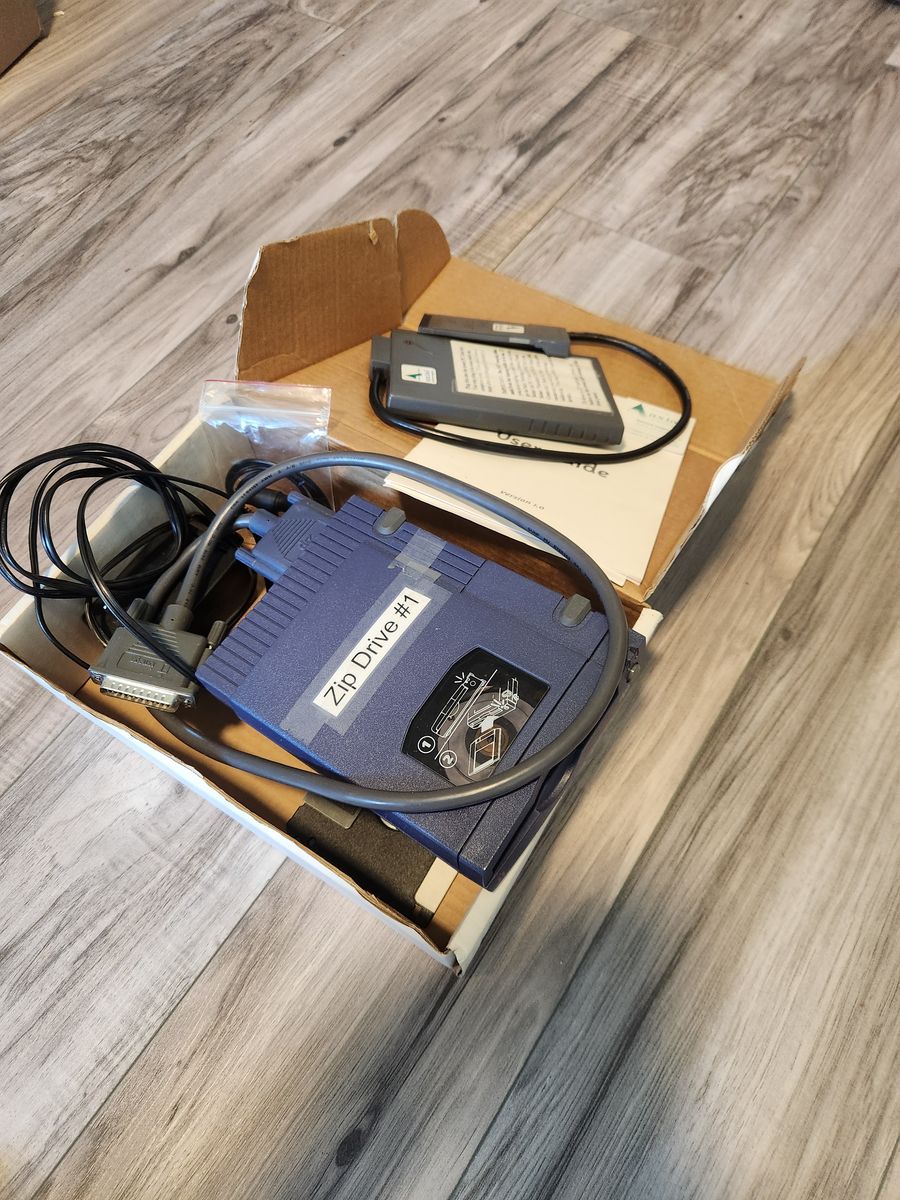 Vintage Iomega Zip Drive #1 External Parallel Port Drive - Rare Computer Storage Device