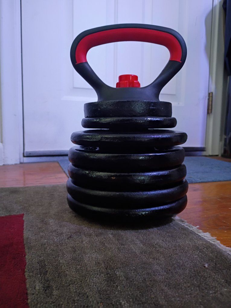 60 Lb Adjustable Kettlebell with Weight Plates