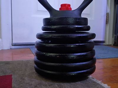 60 Lb Adjustable Kettlebell with Weight Plates