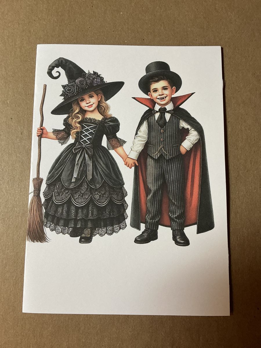 Halloween Greeting Cards for Children, Blank Inside, 5” x 7” or Smaller