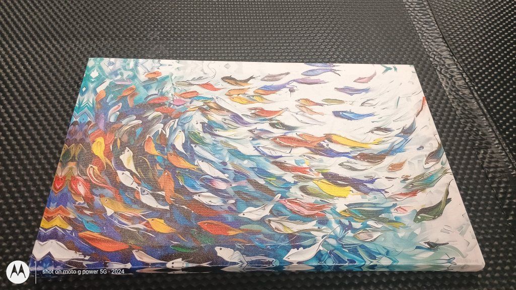 colorful swirling fish wall art/canvas painting