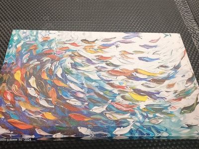 colorful swirling fish wall art/canvas painting
