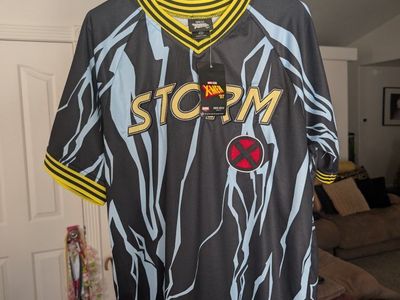 X-Men '97 Storm Munroe #97 Jersey - New with Tags - Nylon, Black with Lightning Design size Large