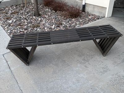 Dark Gray Solid Wood Bench