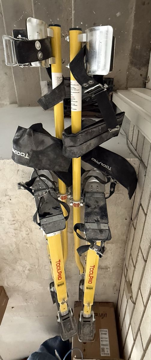 ToolPro 24 in. to 40 in. Magnesium Adjustable Drywall Stilts With Soft Straps