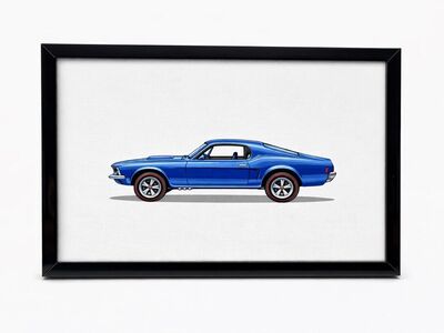 Hotwheels Inspired 11x16 Framed Art Custom Mustang