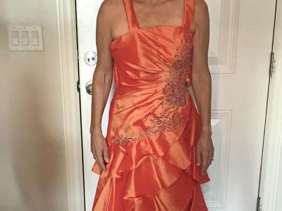 Prom Dress - In Bright Orange Satin