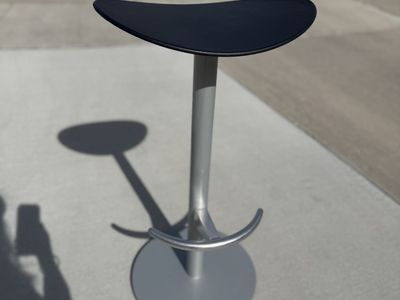 Bar Stool Chair Heavy Duty Silver W Black Seat