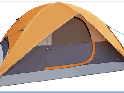 Amazon Basics 4 person Camping Tent, 3-Season Dome Design with Rainfly