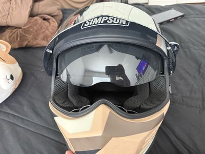 Simpson ghost bandit Helmet - Black/Tan/White, Dual Visor, Used asking 250