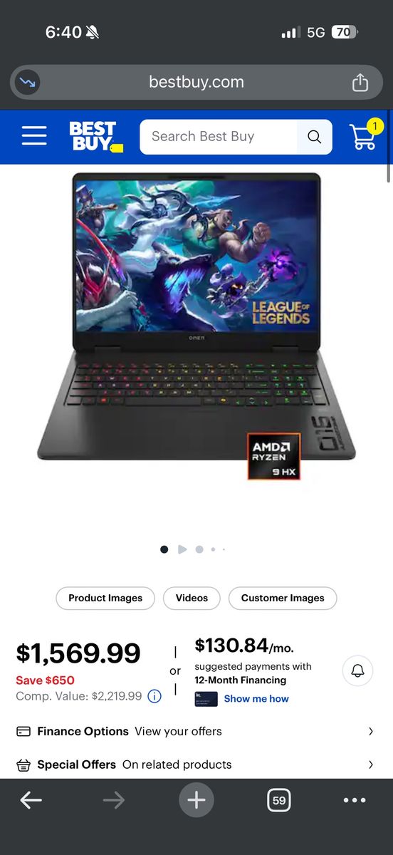 (ONLY USED ONCE) HP OMEN Ryzen 9 Nvidia RTX 5060