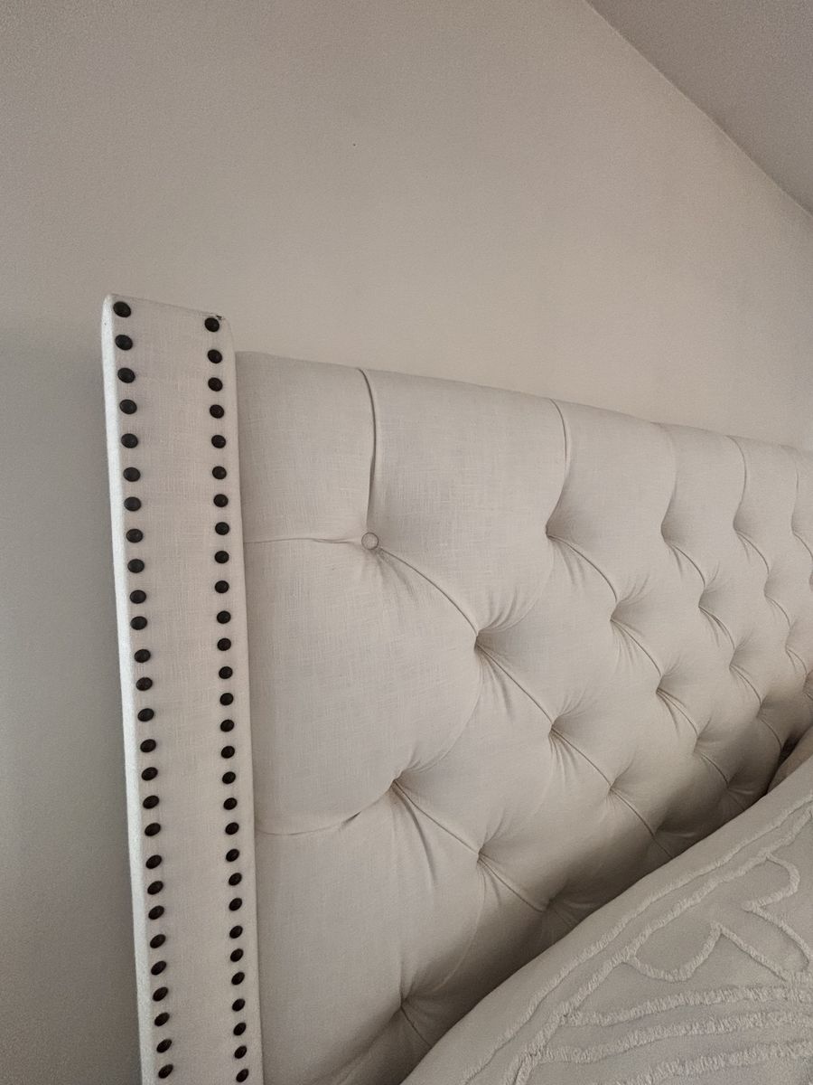 Cream colored Pottery Barn King size Headboard