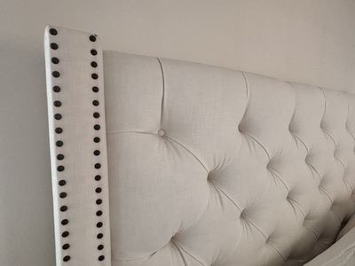 Cream colored Pottery Barn King size Headboard
