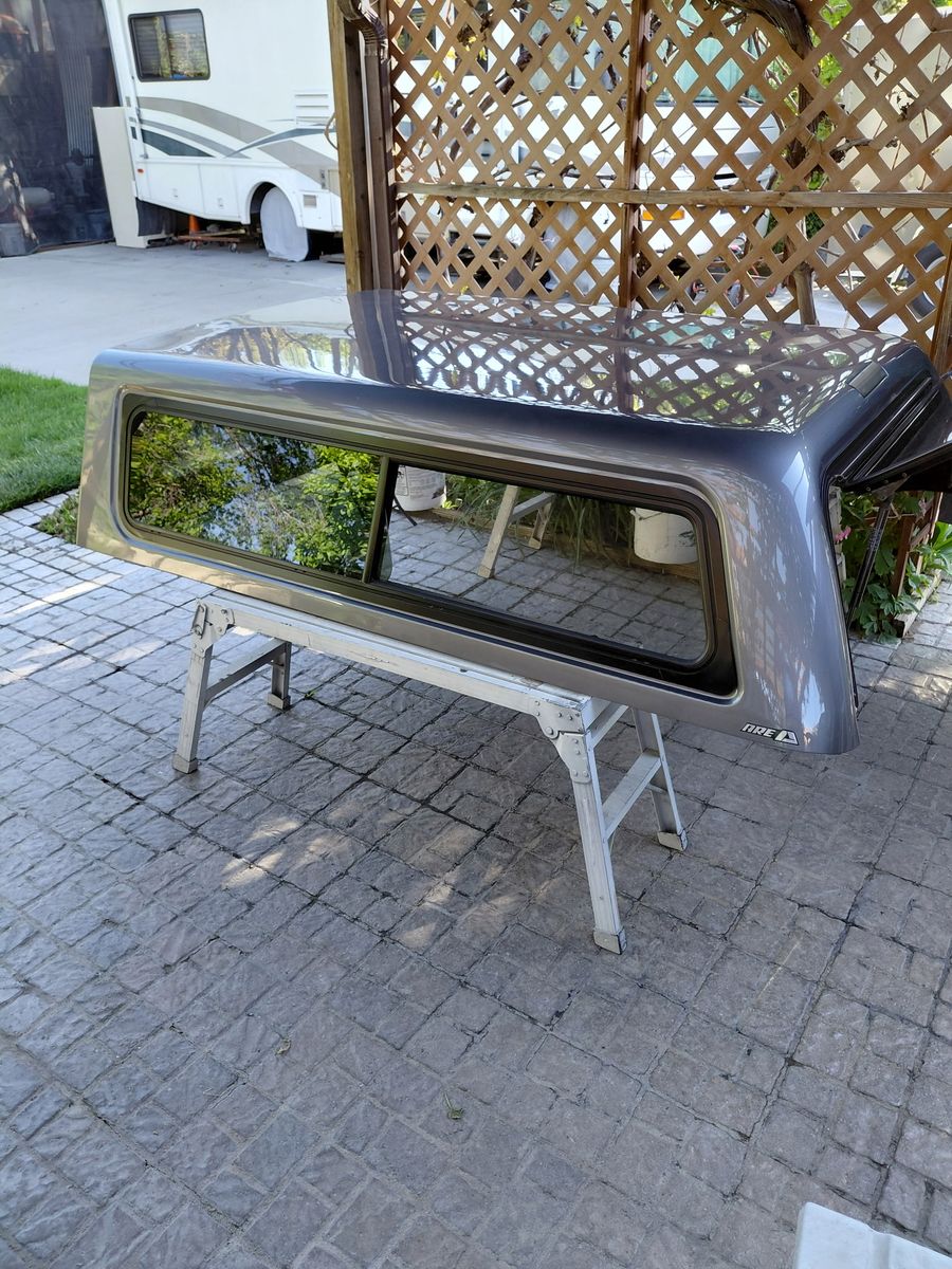 Chevy Colorado LONG BED 6’2” CAMPER SHELL fits 2015-2021 ARE CX 19 series Color: Satin Steel Geay