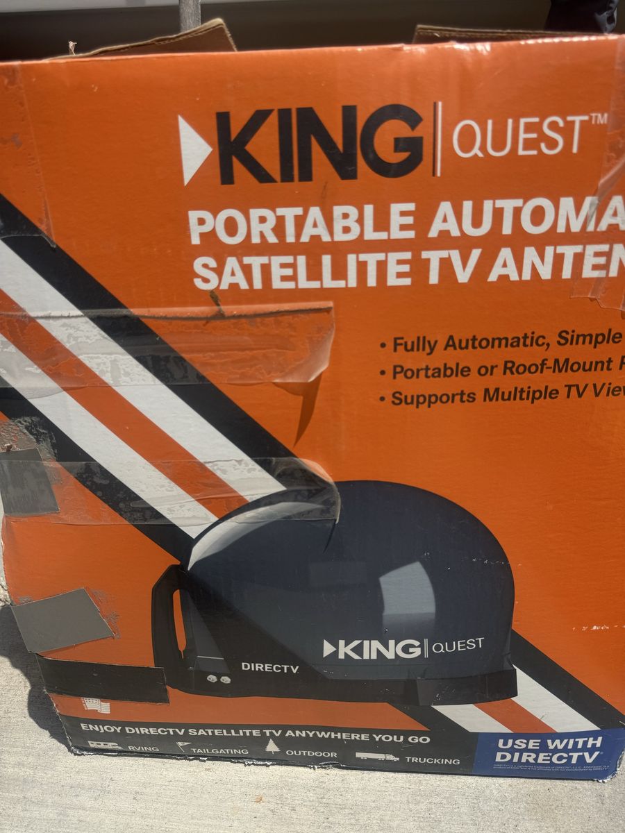 KING Quest Portable Automatic Satellite TV Antenna for DIRECTV - Fully Automatic, Roof-Mount Option