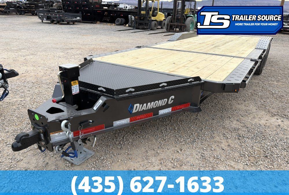 8.5x24 Diamond C HXD 210 Wide Body w/ Drive Over Fenders Tilt Trailer - 23K GVWR - ABS Brakes