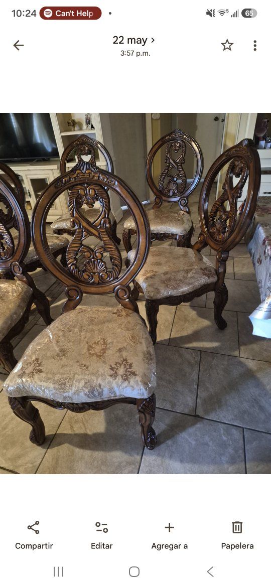Elegant Traditional Side Chairs for Dining Room, Brown Cherry Finish, Comfortable