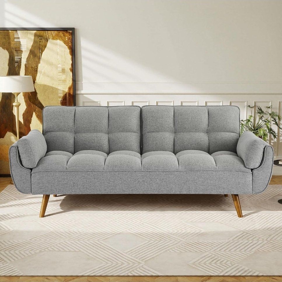 CONVERTIBLE FUTON SOFA BED – GRAY – BRAND NEW IN BOX