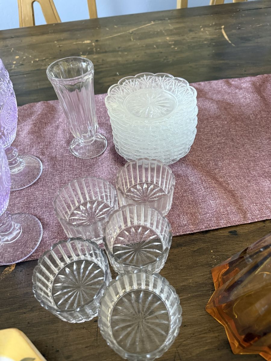 Crystal Dessert, Plates, And Glasses