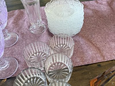 Crystal Dessert, Plates, And Glasses