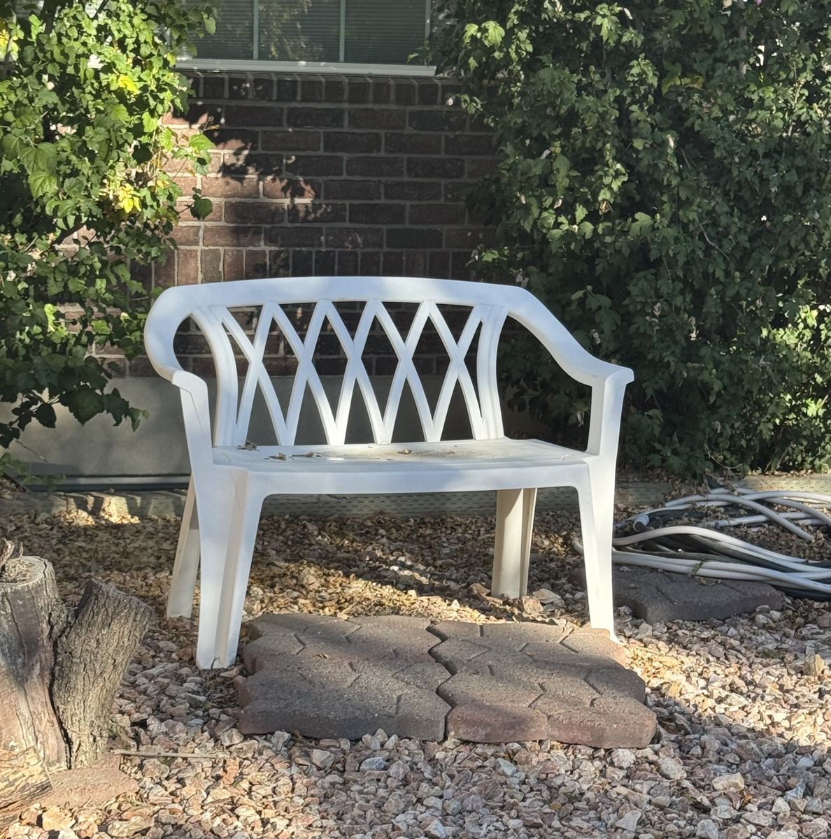 White  Outdoor Bench