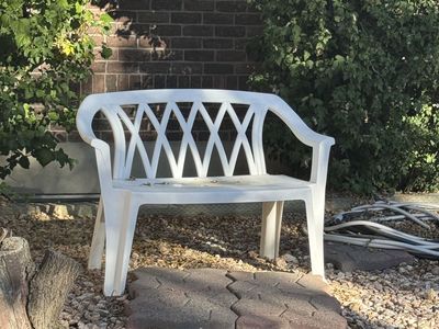 White Outdoor Bench