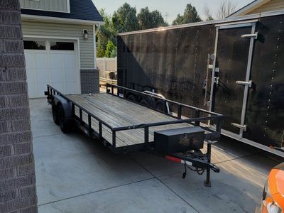 (side by side) (UTV) (ATV) (Trailer) (20'x7.5') Tandem Axle 7k Big Tex car hauler (Toy hauler) with Ramps, new parts
