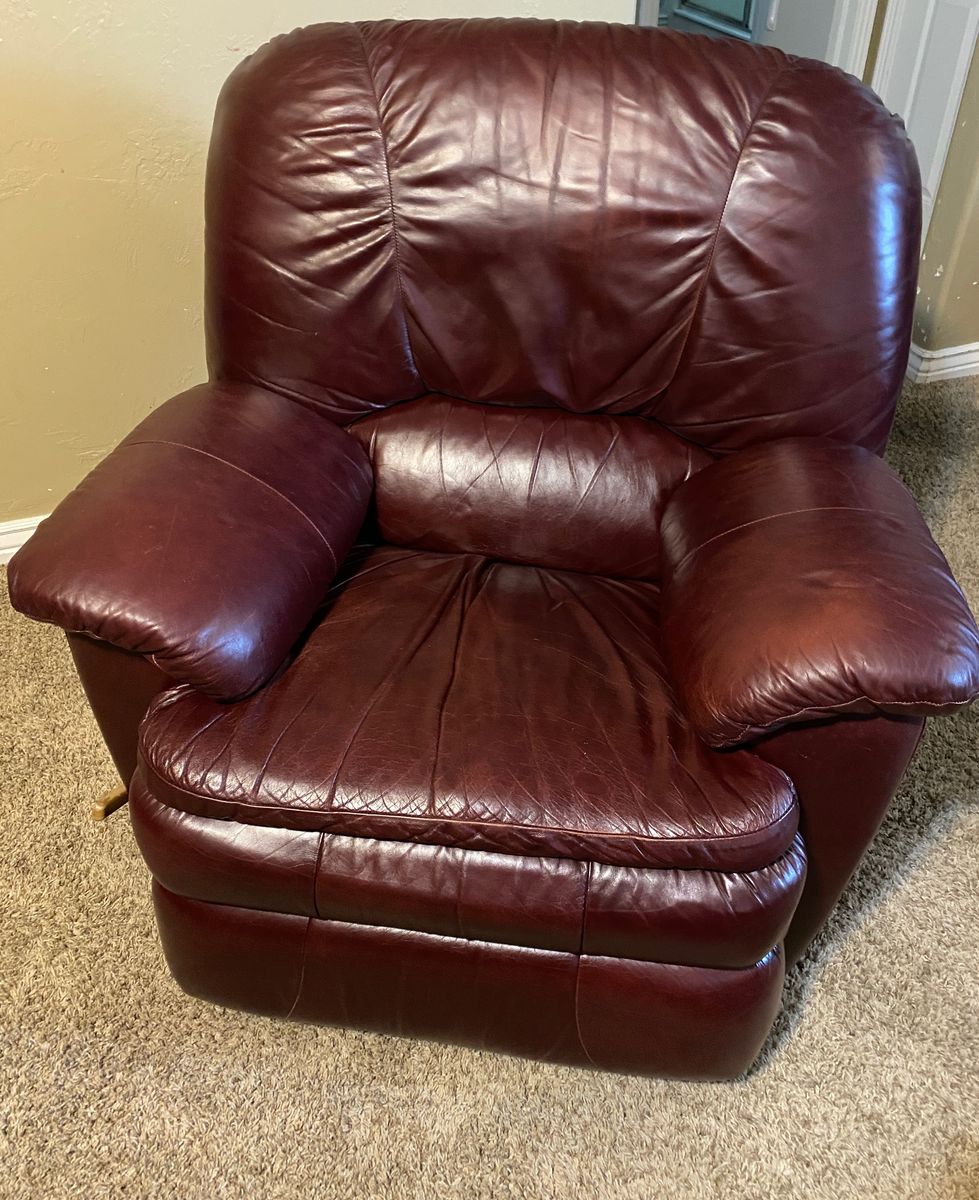 Leather Like Maroon/Brown Recliner