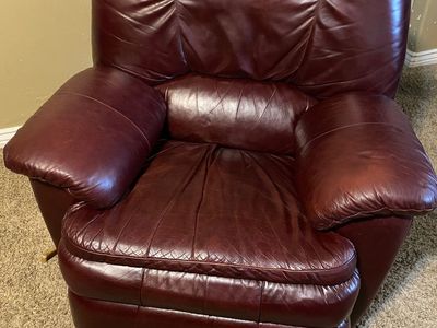 Leather Like Maroon/Brown Recliner